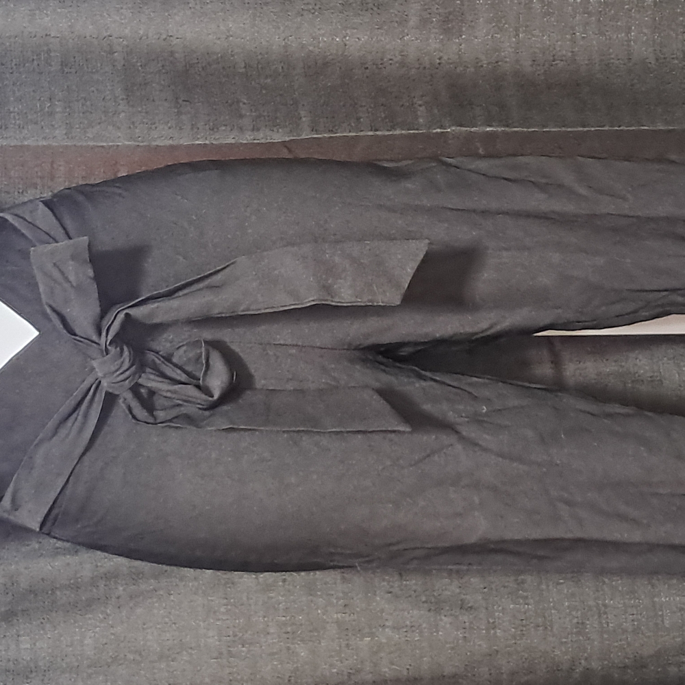 Chic Black Tie-Waist Pants